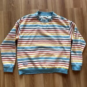 Aldi Gear 2024 Unisex Striped Pullover Sweatshirt Crewneck Pullover Spring SZ L